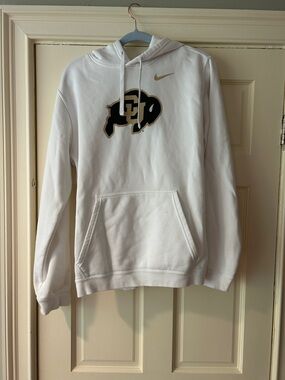 Nike White Crewneck Hoodie with CU Buffalo Logo